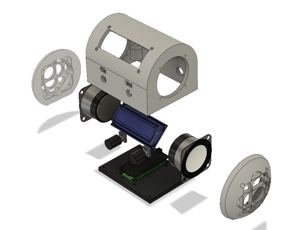 Render of internet radio with separate pieces